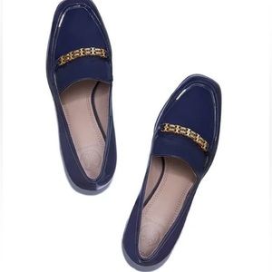 Tory Burch Navy Blue Gemini Link Loafers Women’s Size 9.5